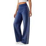 Women's Side Stripe Stretch Wide Leg Jeans