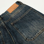Whisker Fade Vintage High-Street Loose Blue Jeans