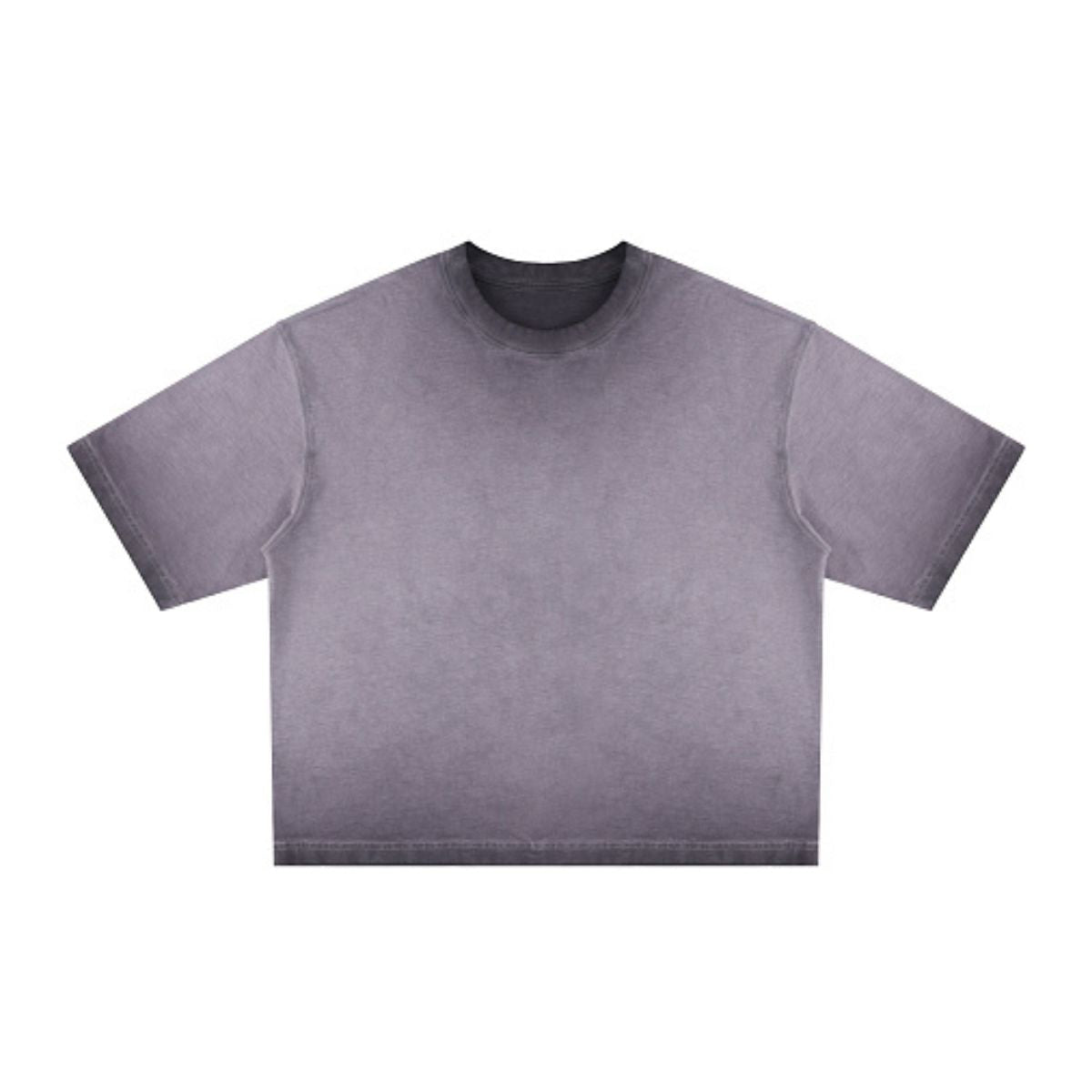 Washed Cotton Boxy Cropped Crew Neck Tee