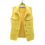 Women's Relaxed Fit Ripped Denim Vest