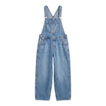 Women's Loose Fit Adjustable Strap Cargo Denim Bib Overalls