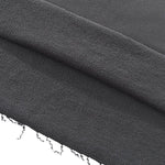 Short‑Wide Mock Neck Sweatshirt With Raw Frayed Loop Hem