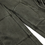 Men's Distressed Washed Denim Cargo Pants Punk Street Loose Zipper