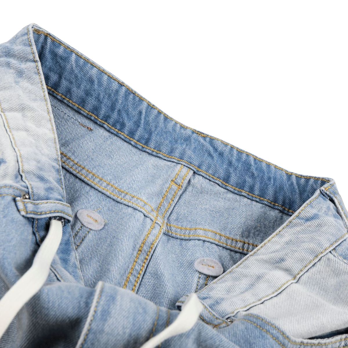 Vintage Washed Distressed Cat Whisker Denim Bermuda Shorts