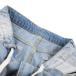 Vintage Washed Distressed Cat Whisker Denim Bermuda Shorts