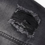 Relaxed Faded Denim Ripped Jacket