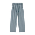 Heavyweight Cotton Washed Distressed Terry Wide‑Leg Pants