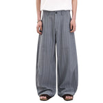 Vintage American Stripe Wide-Leg Curved Trousers