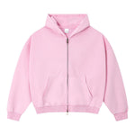 Vintage Relaxed Drop‑Shoulder Zip‑Up Hoodie
