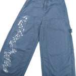 Printed Adjustable Waist Cargo Wide‑Leg Pants