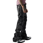 Smoke Rise Trap Denim Raw Trim Flare Jeans