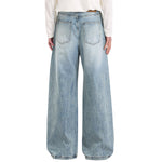 Draped Wide-Leg Relaxed Baggy Jeans