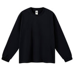 Solid Loose Fit Side Split Hem Long Sleeve T-Shirt