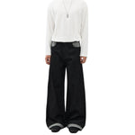 Washed Color‑Block Patchwork Jeans