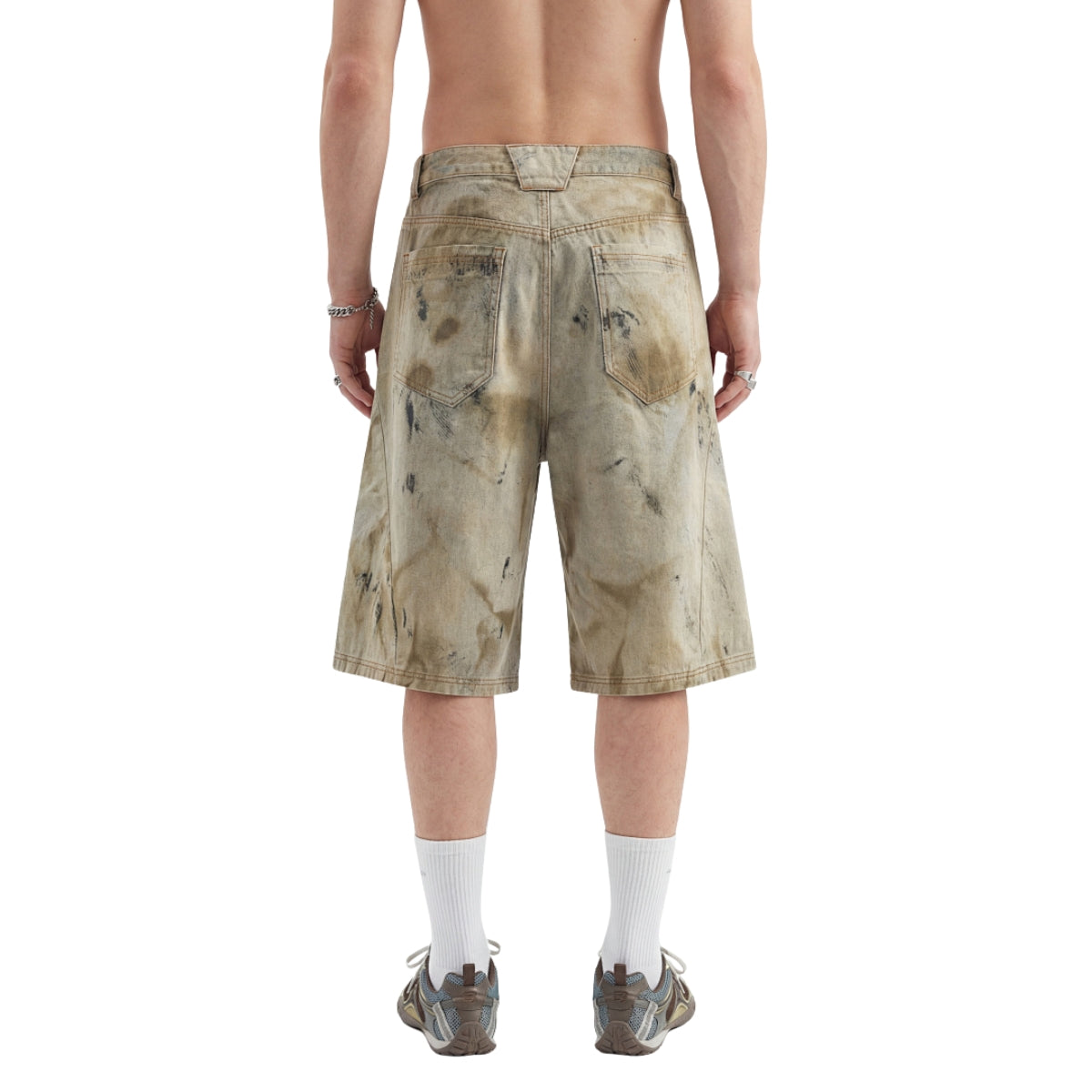 Bermudas con bordado lavado vintage