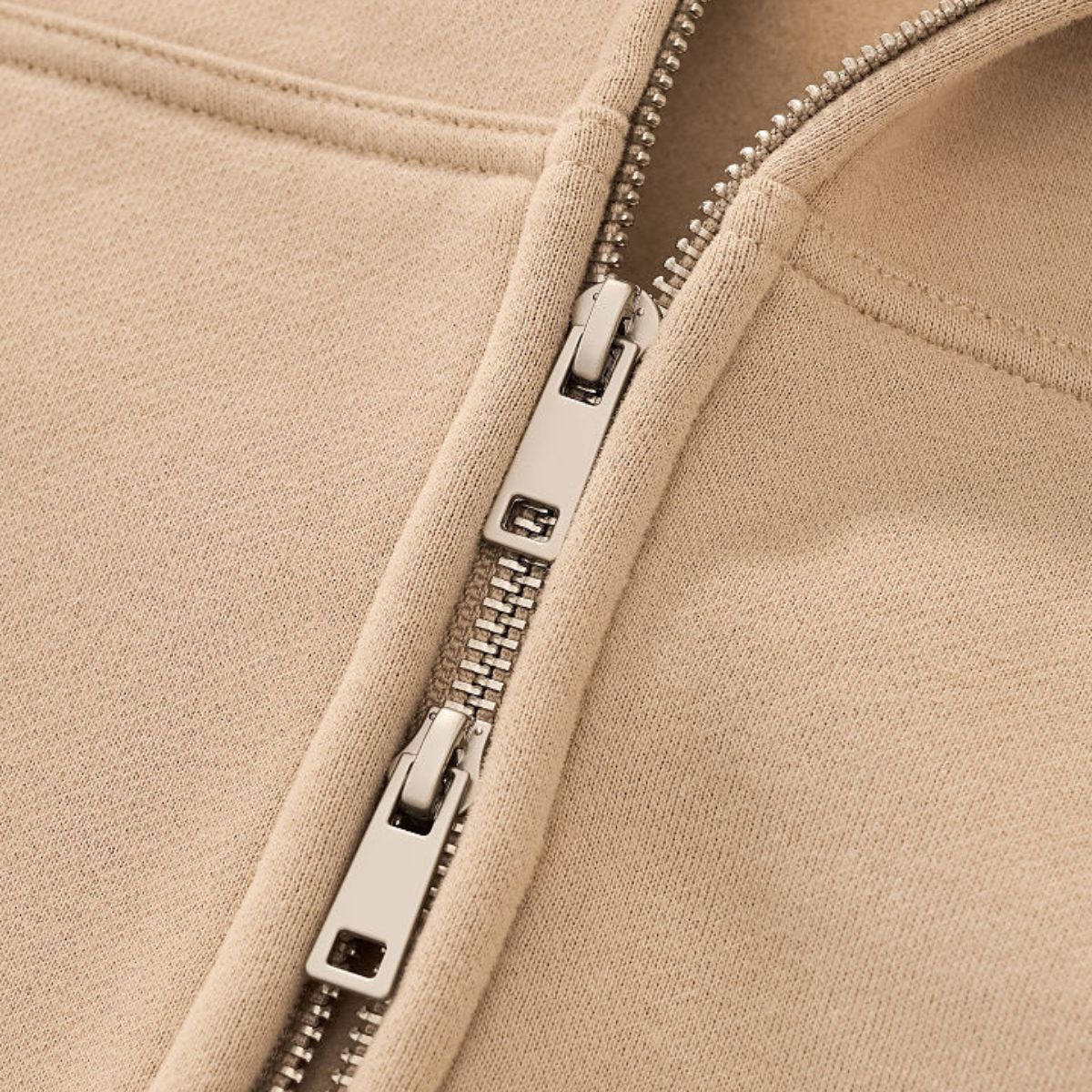 Old‑Money Boxy Fleece‑Lined Zip‑Up Hoodie