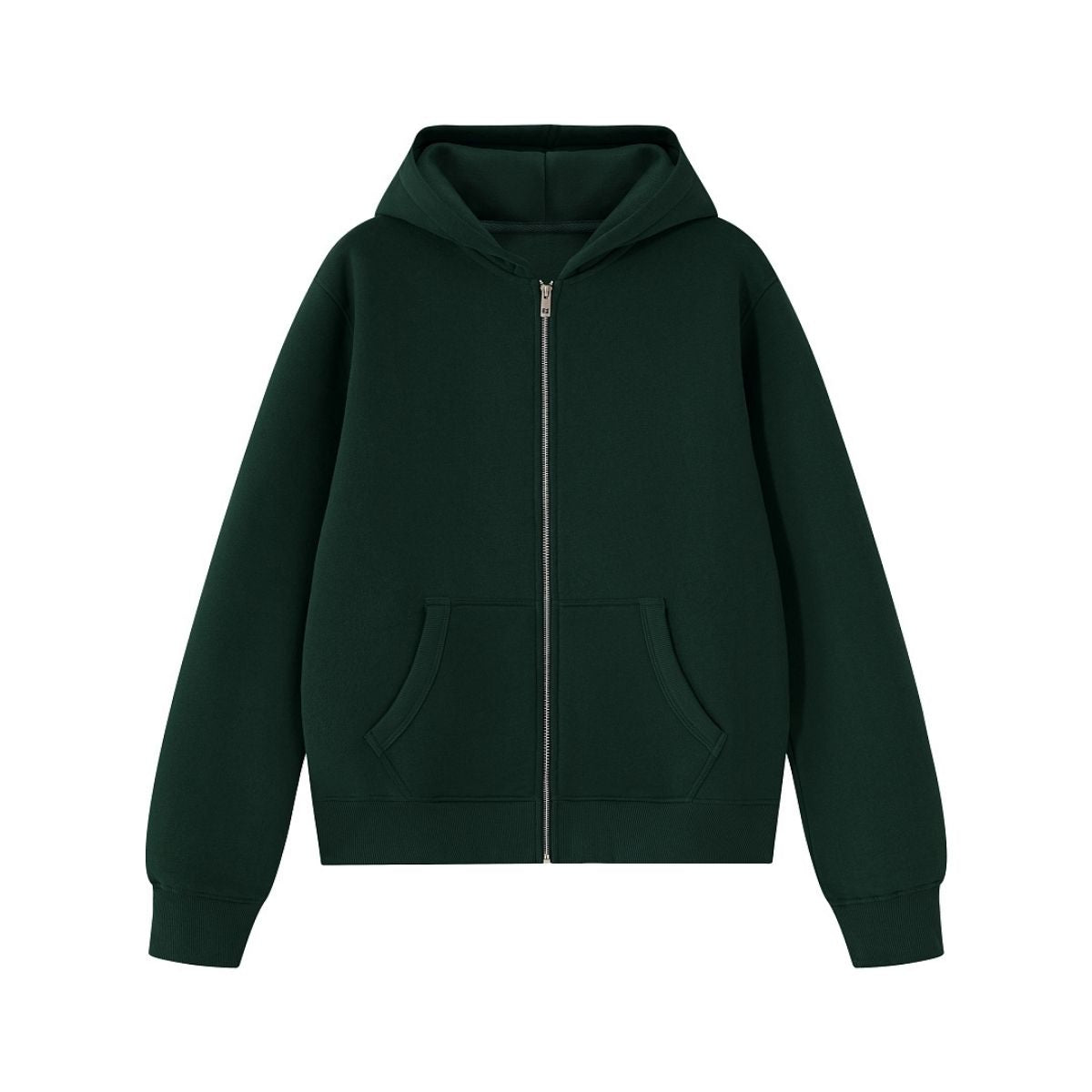 Fleece‑Lined Zip Up Vintage Regular Fit Hoodie
