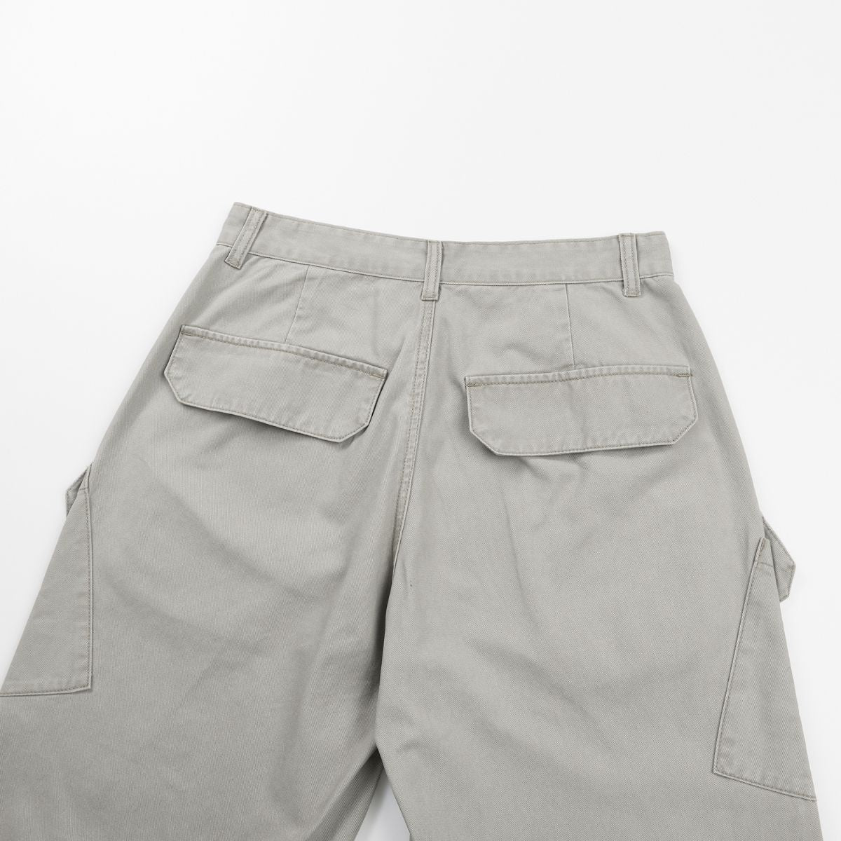 Deconstructed Curved Wide‑Leg Cargo Pants