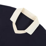 Women's Heavyweight Washed Color Block Collared Long Sleeve Sweatshirt