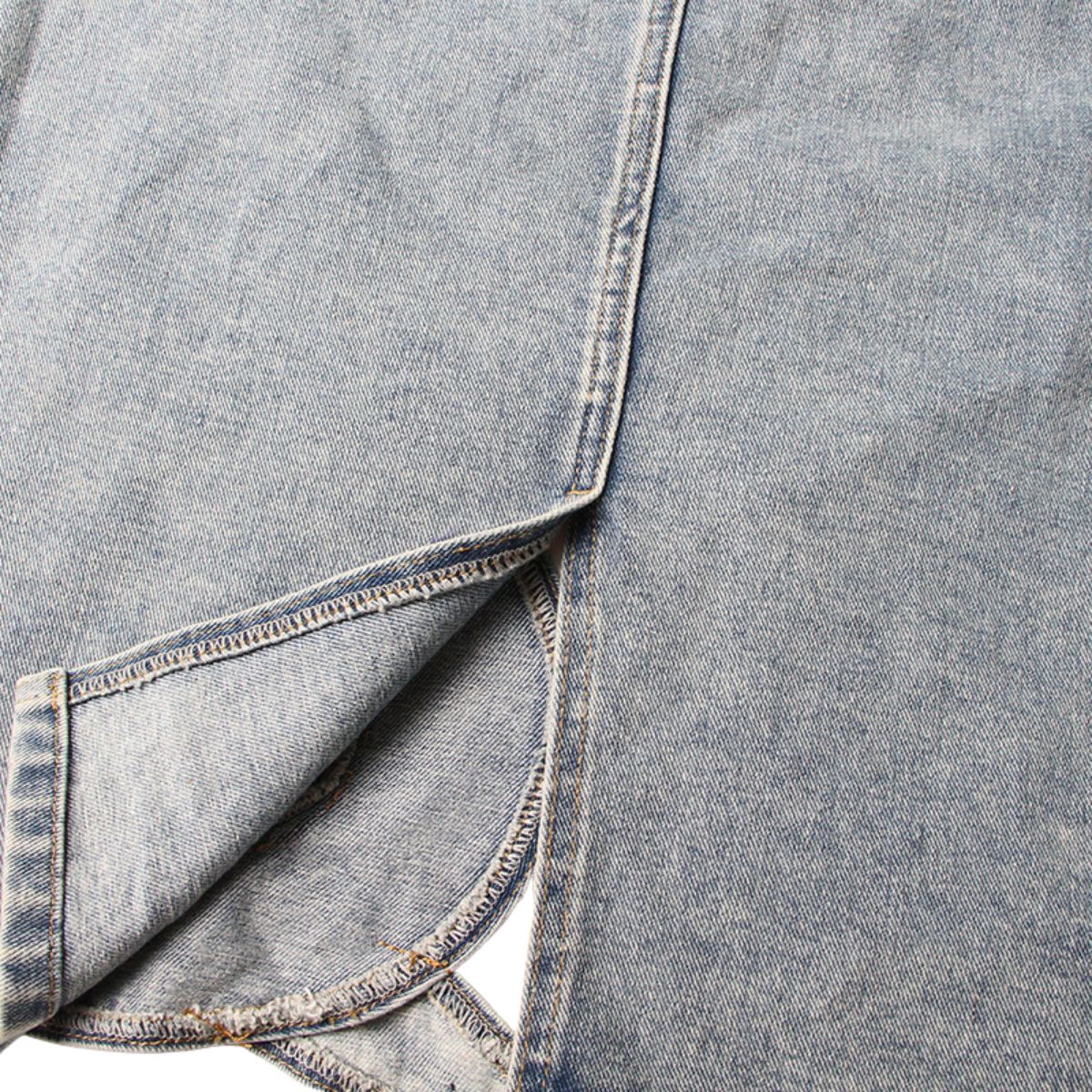 Women's Cut-Out Denim Midi Skirt