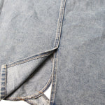 Women's Cut-Out Denim Midi Skirt