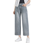 Risen Jeans Straight-Leg Washed Ankle Jeans