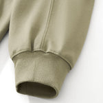 Hooded Terry Sweatshirt With Stacked Ruched Cuffs