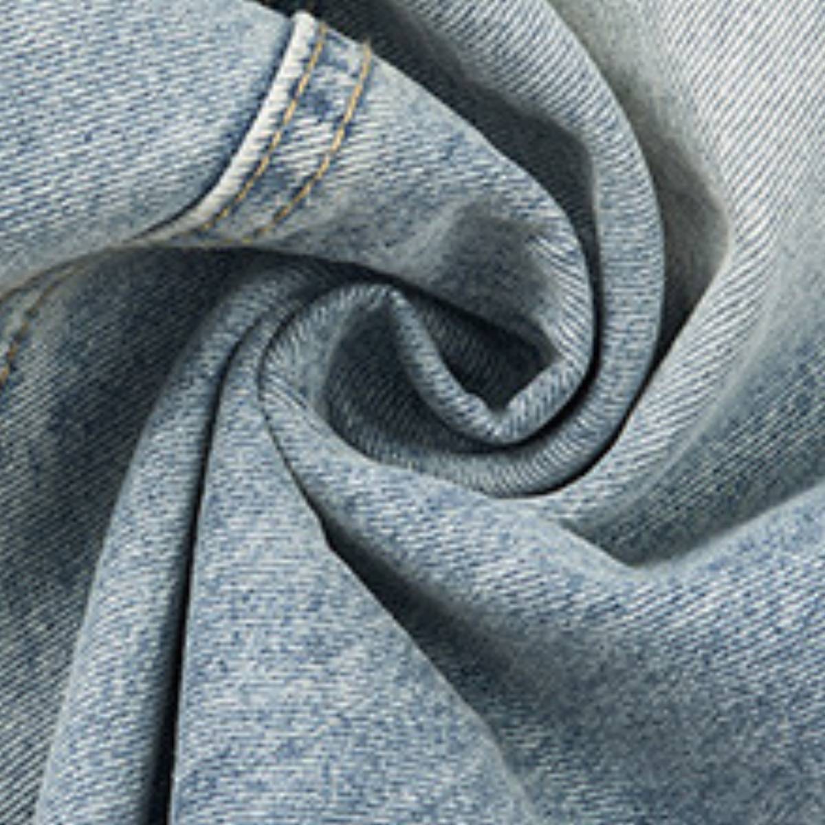 Vintage Washed Curved Loose Wide-Leg Jeans