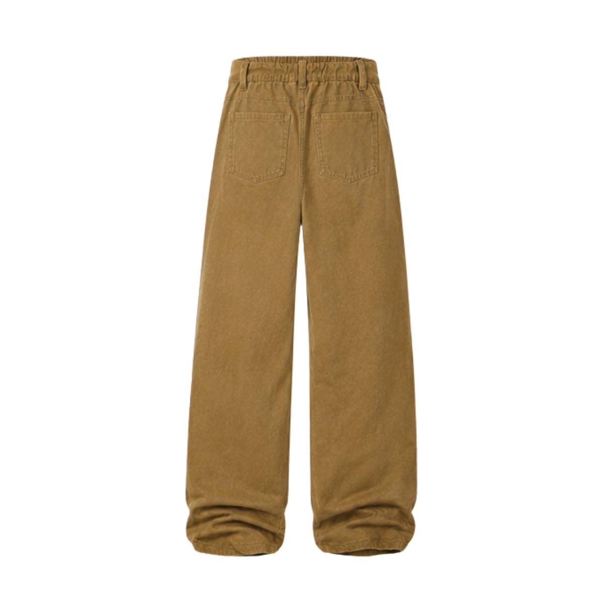 Washed Solid Baggy Wide Leg Workwear Pants