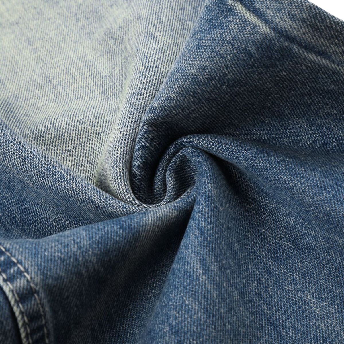 Vintage Washed Whiskered Wide Leg Jeans