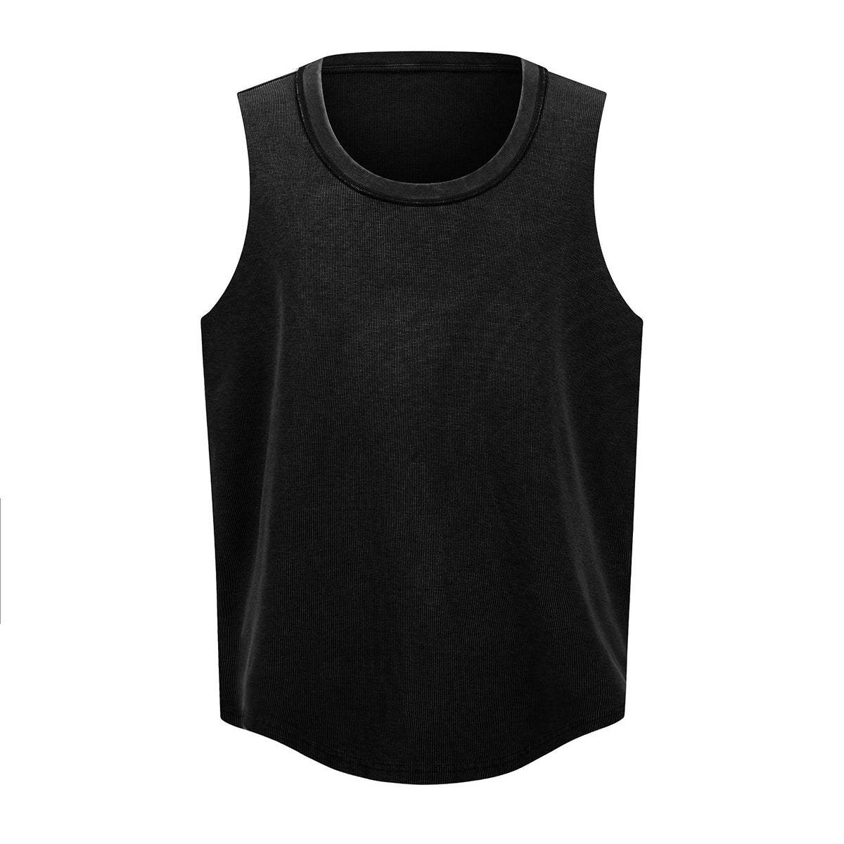 Wax-Dye Waffle Knit Vintage Washed U-Neck Vest