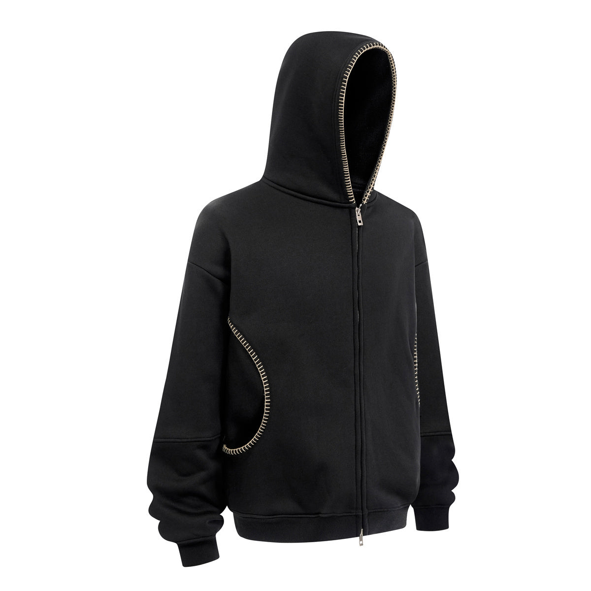 Special Stitch Bound Seam Zip Up Hoodie