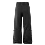 Washed Distressed Fabric Patchwork Vintage Pants