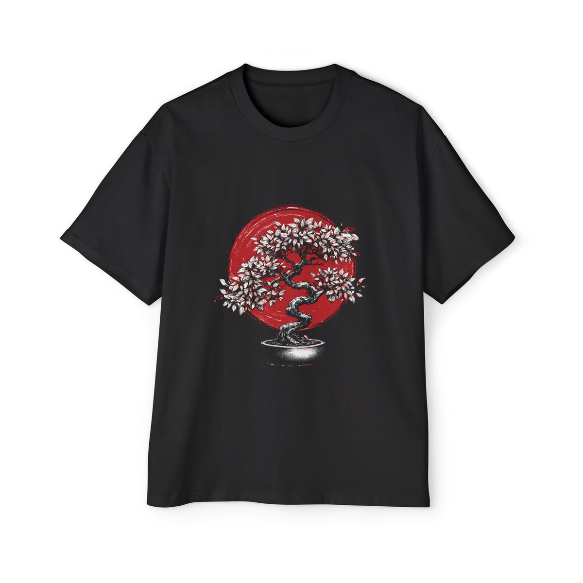 Gold Bonsai Red Enso Zen Graphic Tee-INNBLAC Fashion Apparel