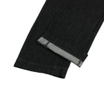 Two‑Tone Waistband Black Wide‑Leg Denim Jeans