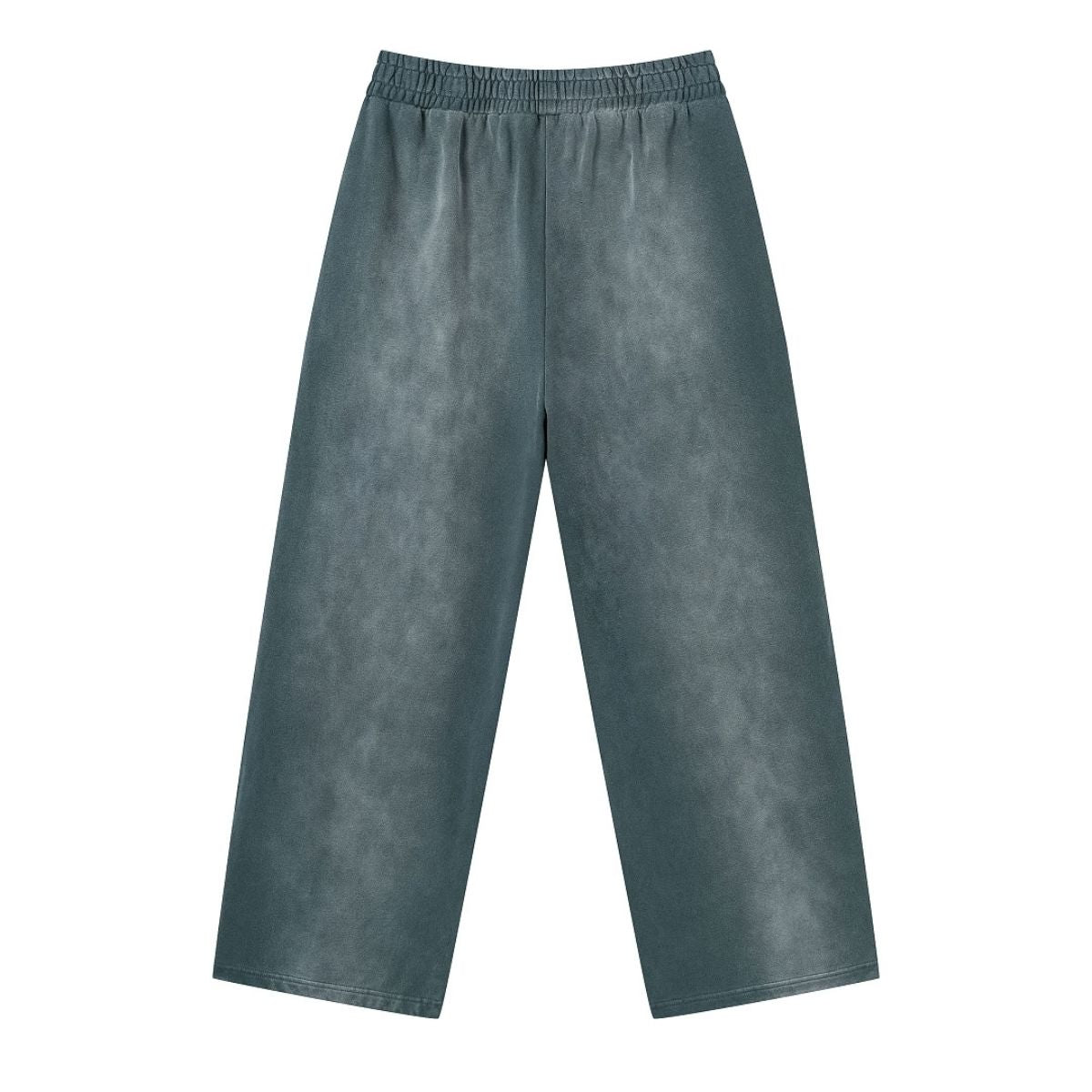 Monkey Wash Ripped Distressed Curved Wide Leg Cotton Sweatpants
