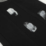 Painted Distress Black Wide Leg Star Patch Jeans