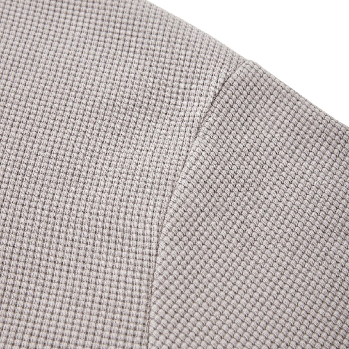 Waffle Knit Seagull Collar Drop‑Shoulder Loose Long Sleeve Top