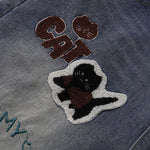 Cartoon Patch Loose Fit Denim Shorts