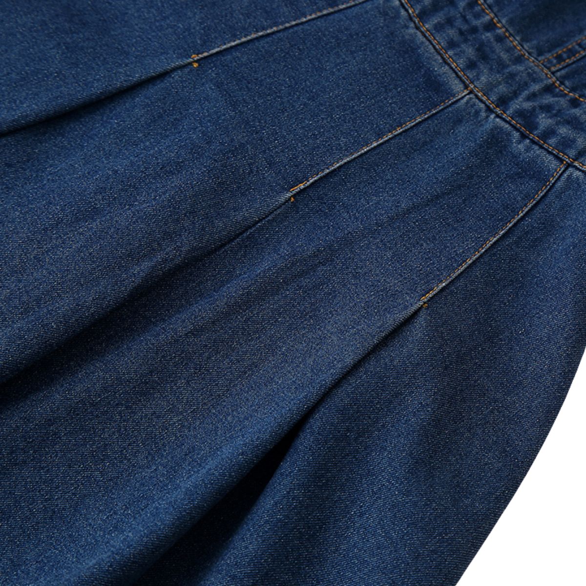 Falda vaquera con bordado de perlas y lavado vintage