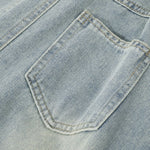 Falda vaquera con bordado de perlas y lavado vintage