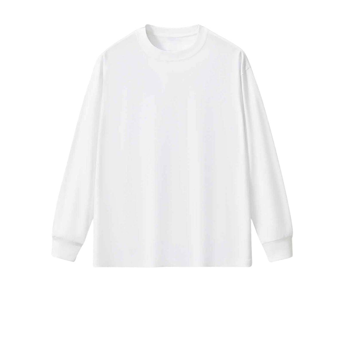 Solid Loose Fit Long-Sleeve Cotton T-Shirt 305gsm