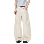 Pantalones de algodón con pierna ancha y color liso