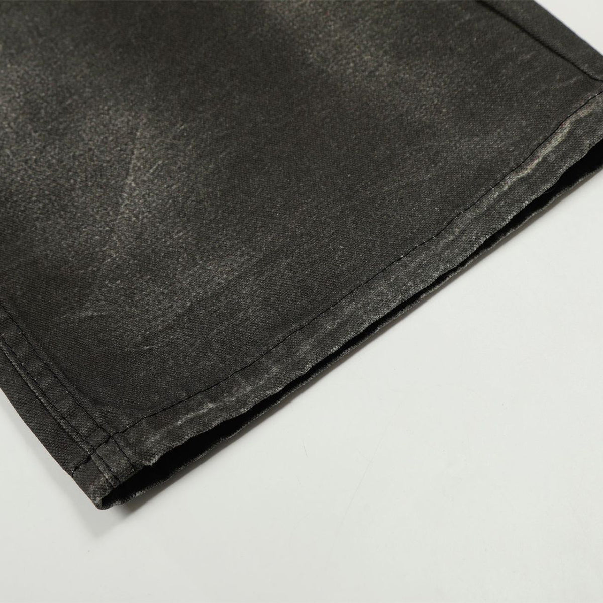 Premium High Street Washed Whisker Loose Straight Jeans