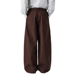 Pantalones de algodón con pierna ancha y color liso