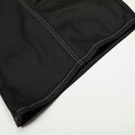 Black Wide Leg Contrast Stitch Denim Pants