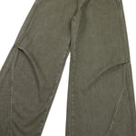 Vintage Washed Seam‑Detail Wide Leg Trousers