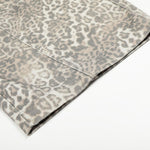 Leopard Print Cargo Wide-Leg Denim Pants