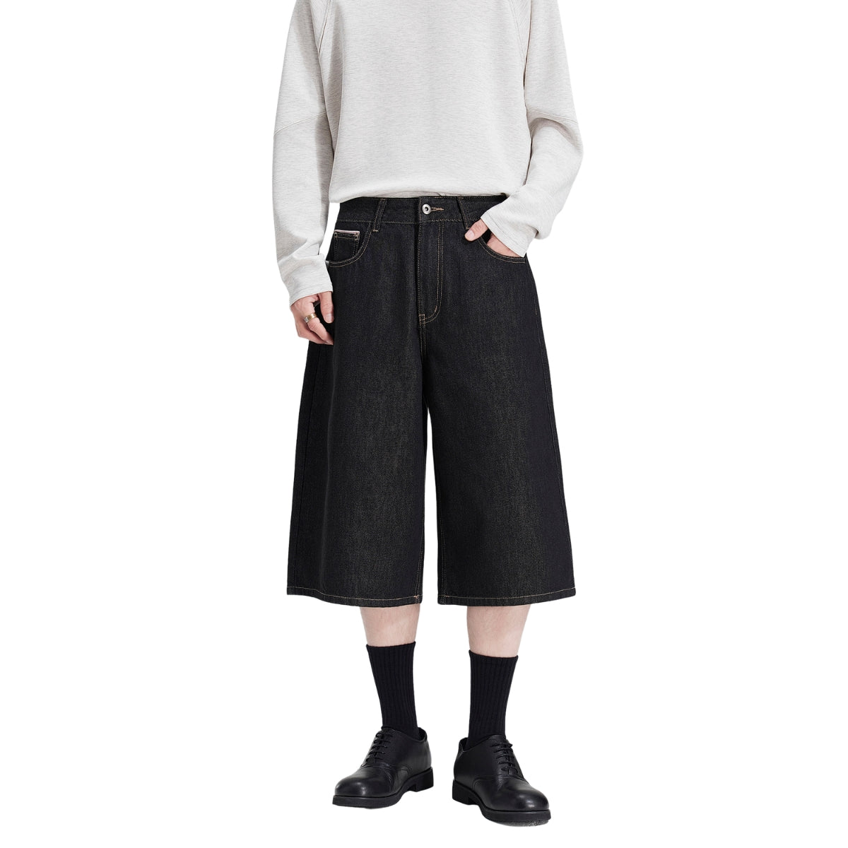 Bermudas con lavado vintage y salpicaduras de tinta
