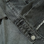 Oversized Stand-up Collar Washed Distressed Denim Jacket